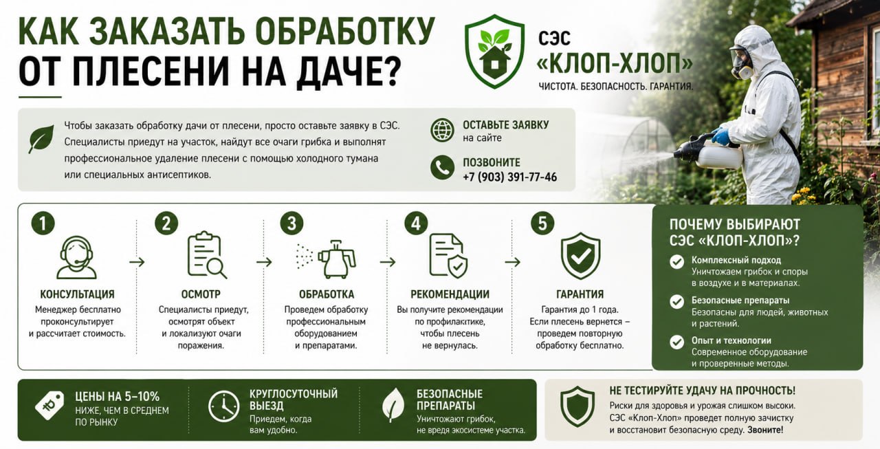 как заказать обработку от плесени на даче